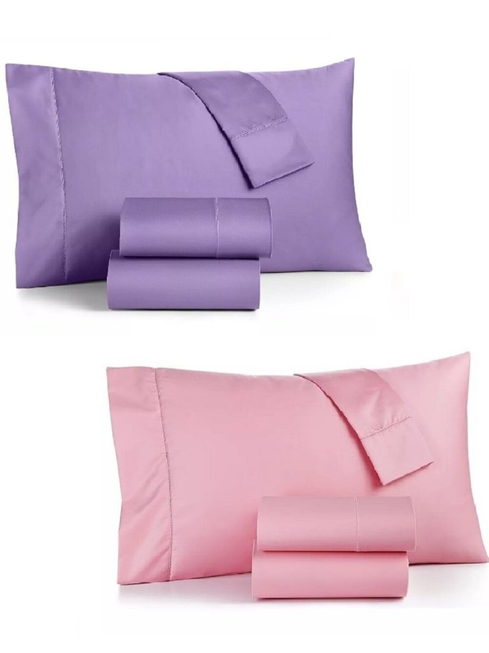 2 Charter Club Damask SOLID 550TC Cotton CAL KING XDeep Sheet Sets PURPLE + PINK